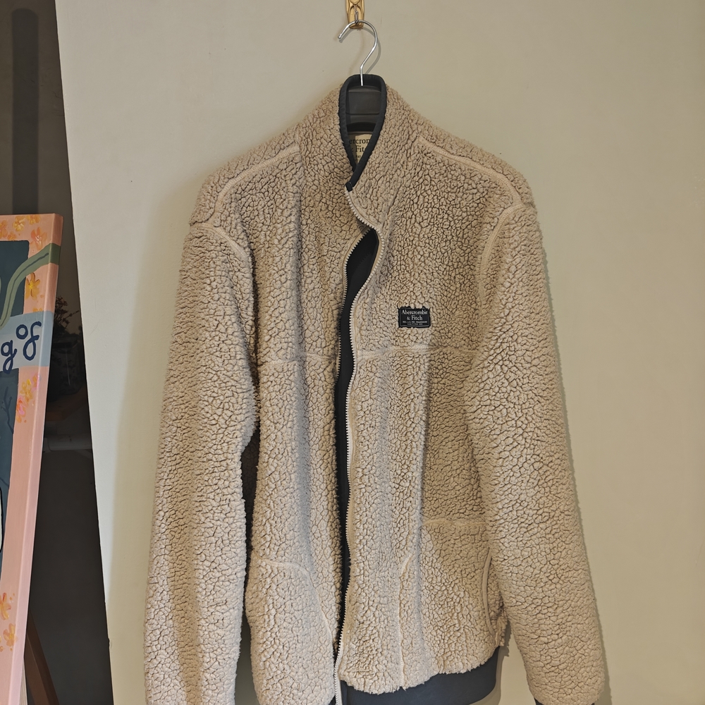 Abercrombie & Fitch Tan Sherpa Jacket